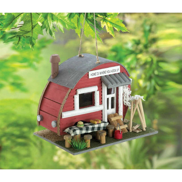 Zingz and Thingz Red Trailer Birdhouse