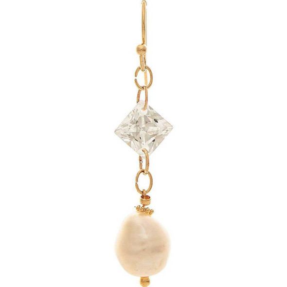 Rain Jewelry Collection Gold Freshwater Pearl Cubic Zirconia Crystal Drop Earring Rain Jewelry Collection Gold Freshwater Pearl Cubic Zirconia Crystal Drop Earring
