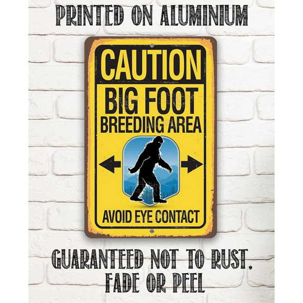 Ten Thousand Villages Big Foot Breeding Area Metal Sign