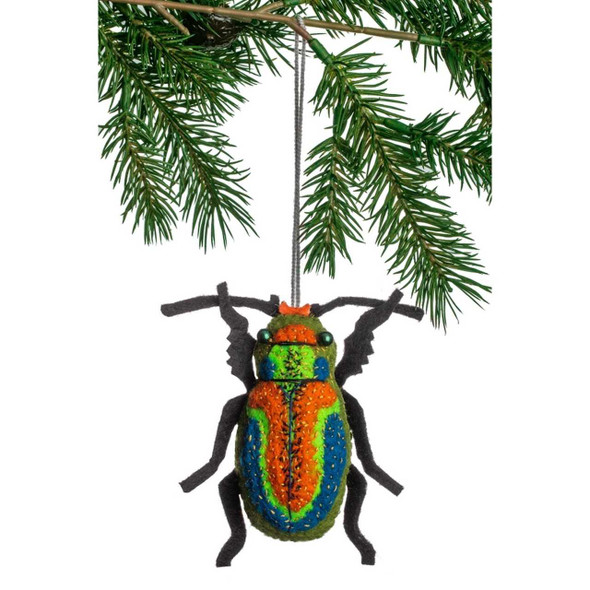 Silk Road Bazaar Beetle Felt Ornament