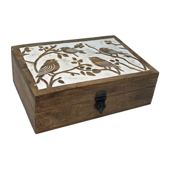 Wilco Home Song Birds Hinged Wooden Box