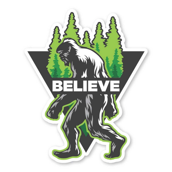 Morris Magnets Bigfoot Believe Triangle Forest Clear Magnet