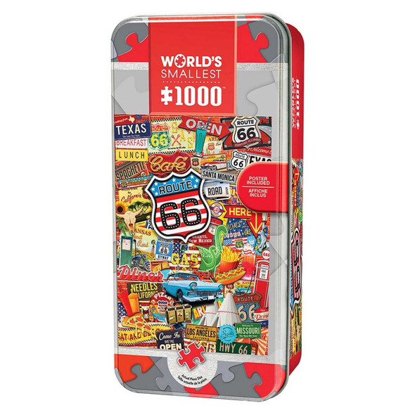 MasterPieces World's Smallest Route 66 1000 Piece Tin Box Jigsaw Puzzle