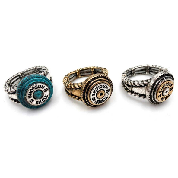 Lunar Deer 12 Gauge Shotgun Bullet Shell Ring