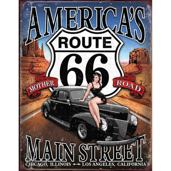 Desperate Enterprises America's Main Street R66 Tin Sign