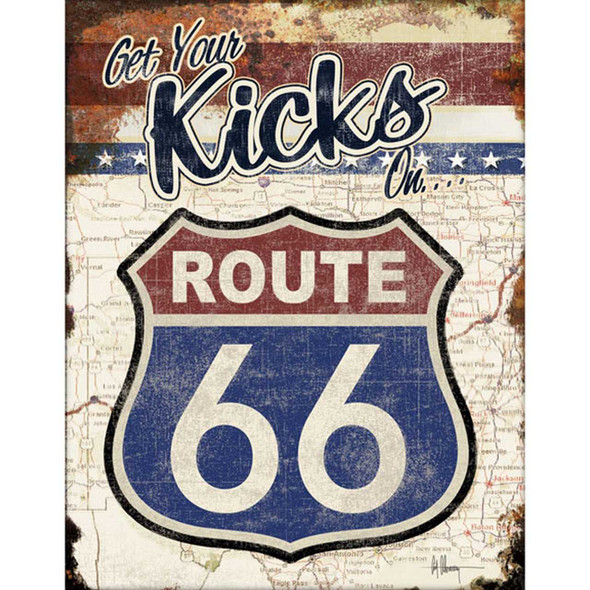 Desperate Enterprises Get Your Kicks R66 Tin Sign