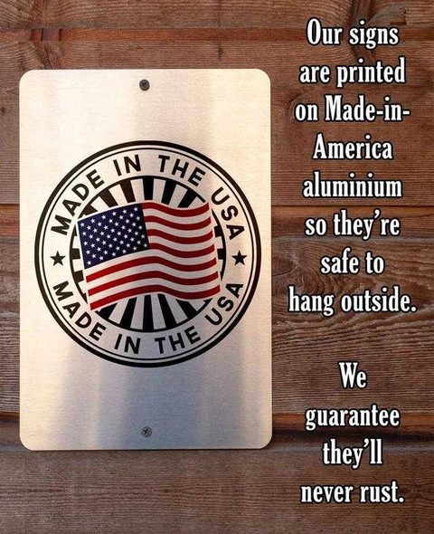 Rules For Camping Metal Sign