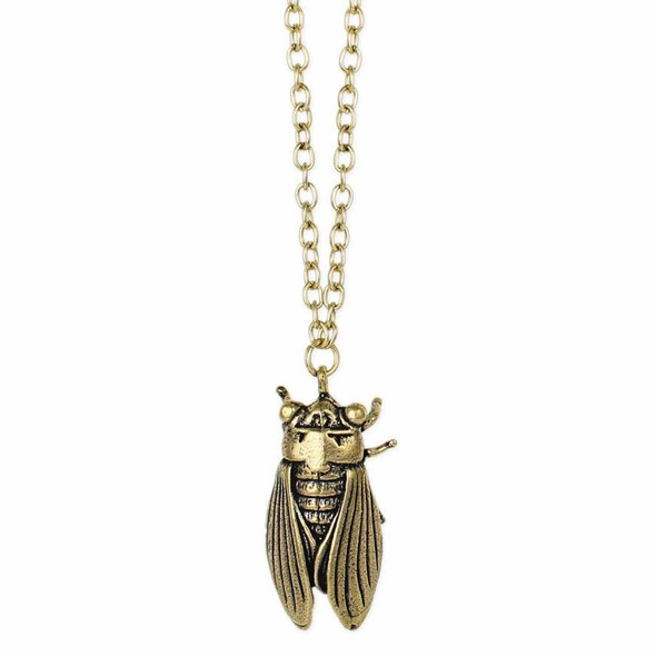 Gold Cicada Insect Necklace
