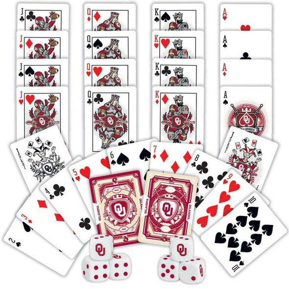  Oklahoma Sooners 2 Pack Playing Cards and Dice Set