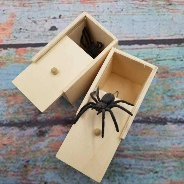  Scared Spider Wooden Box Trick Toy