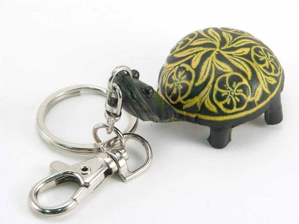 Leather Turtle Keychain