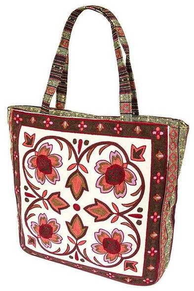 Tapestry Woven Canvas Tote Bag