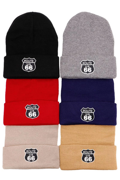 Us Route 66 the Mother Road Cuffed Beanie