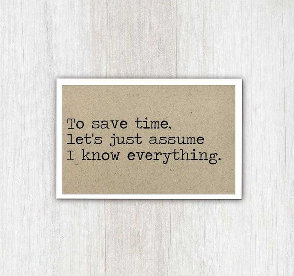 To Save Time Magnet