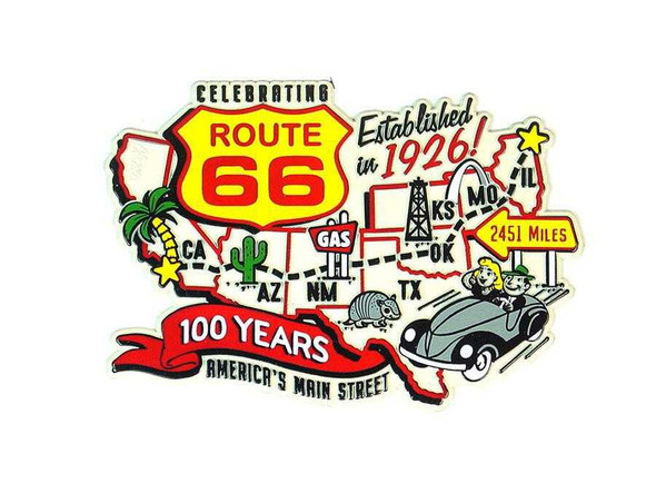 R66 100 Years Road Map Magnet