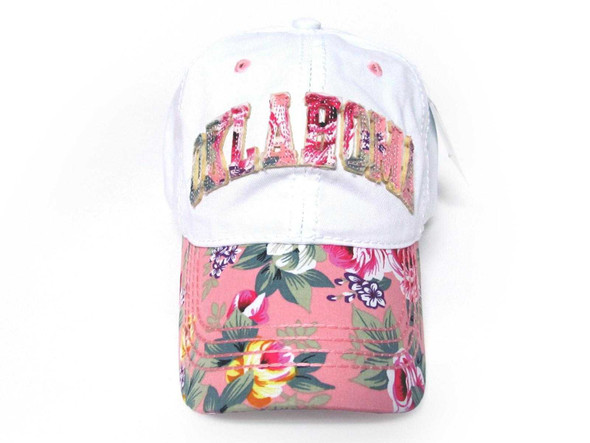 Oklahoma Floral Print Cap With Applique  Oklahoma Floral Print Cap With Applique