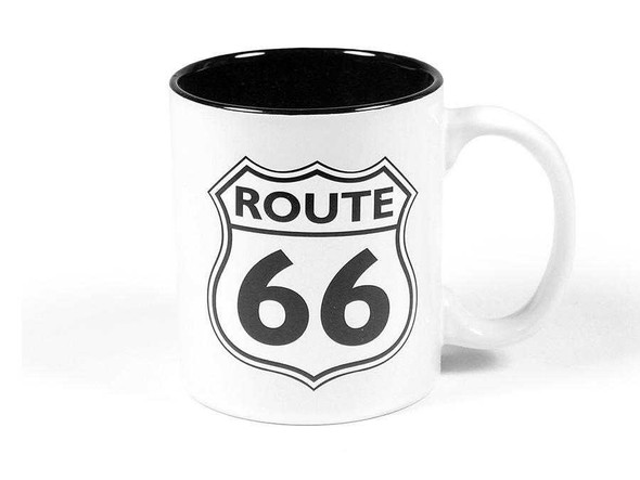 Route 66 White Mug Black Interior