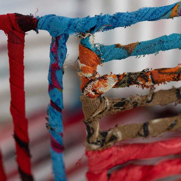  Recycled Sari Wrapped Wire Basket