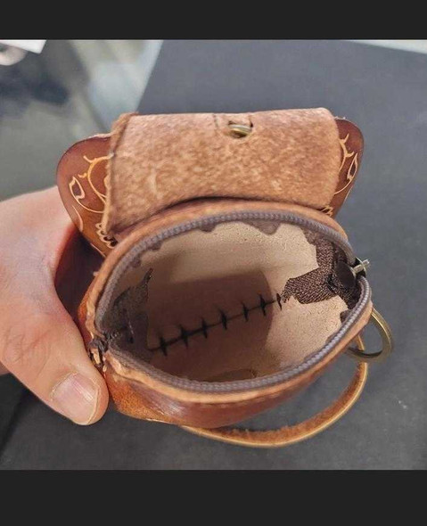  Sugar Skull Leather Wristlet