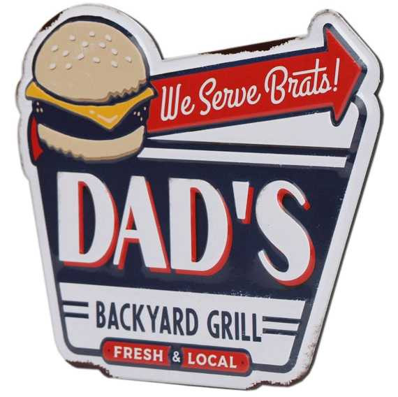 Dad's Backyard Grill Metal Magnet