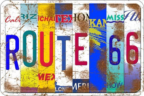 Route 66 States Small Parking Sign