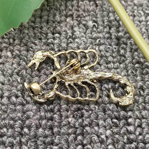 Blue Cubic Zirconia Scorpion Brooch