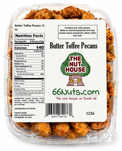 Butter Toffee Pecans 12 oz