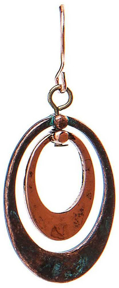 Patina Copper Double Oval Earring
