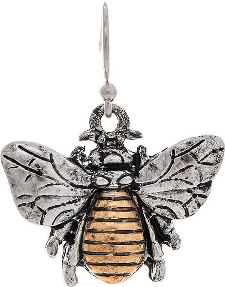  Two Tone 3D Real Bee Earring