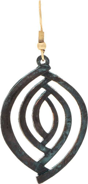  Patina Intersecting Lines Ellipse Earring