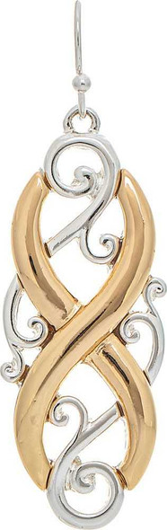 Two Tone Infinity Celtic Swirl Braid Earring