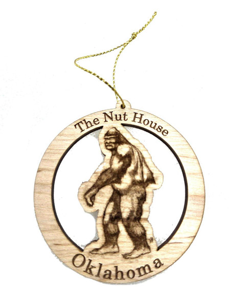 J&J Nut House Sasquatch OK Ornament