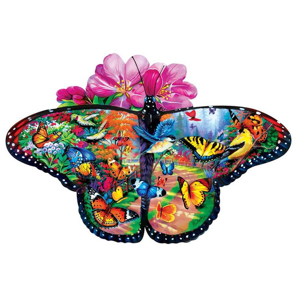  Garden Gathering 100 Piece Shaped Butterfly Puzzle
