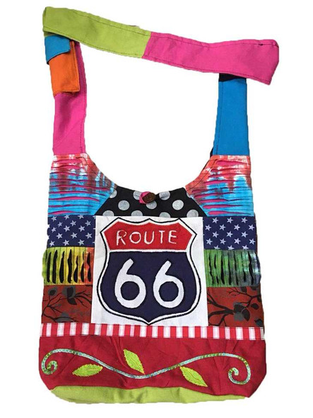  Route 66 Patchwork Cotton Tote
