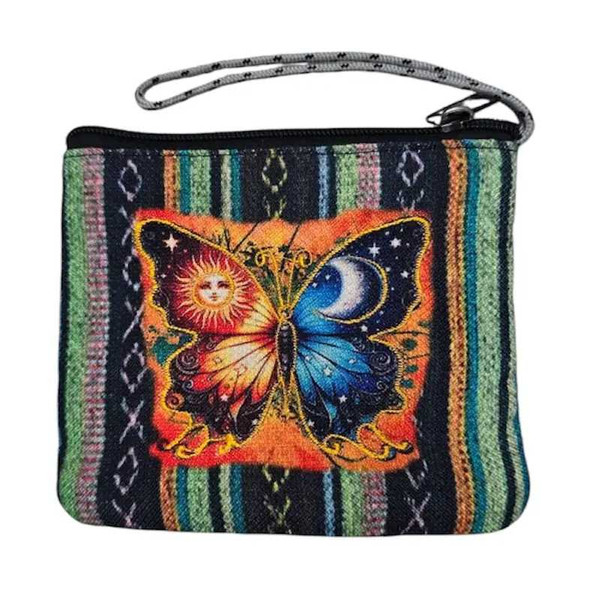  Cotton Multi Color Sun Moon Butterfly Coin Bag
