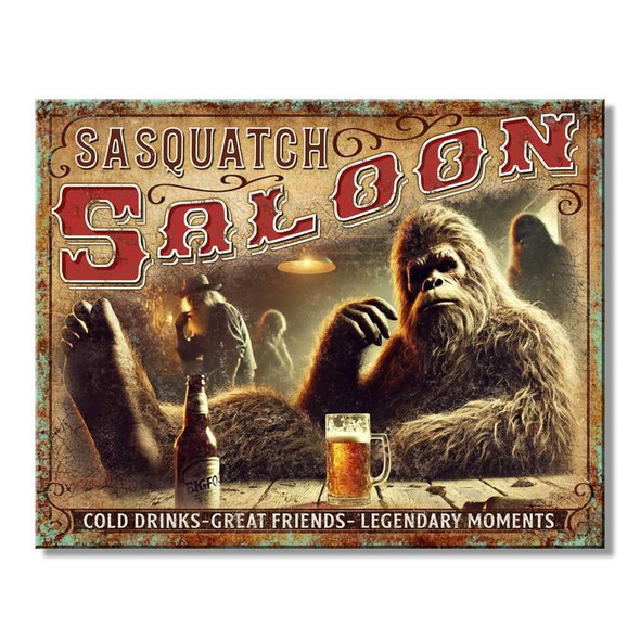  Sasquatch Saloon Tin Sign