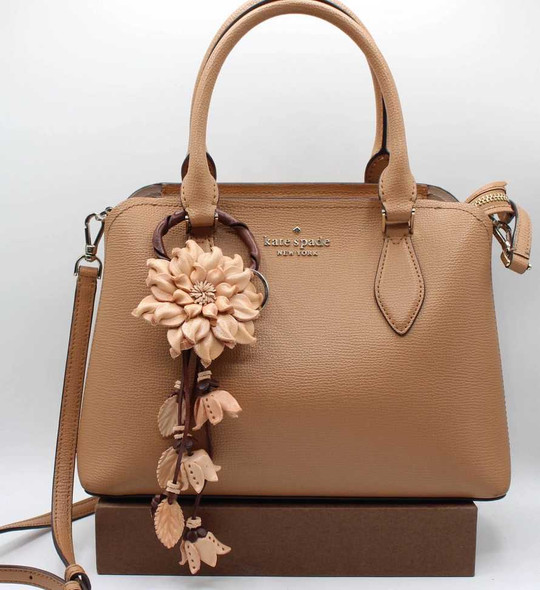  Leather Flower Keychain Purse Charm