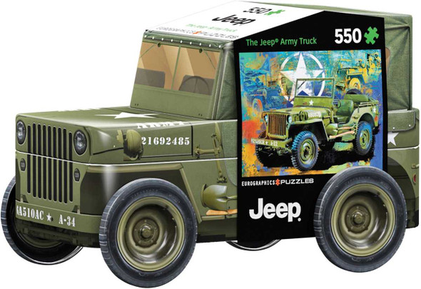  Military Jeep 550 Piece Shaped Tin Puzzle