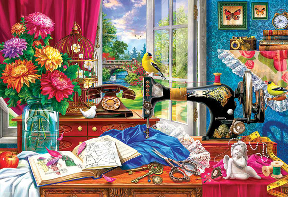 Sewing Memories 550 Piece Shaped Tin Puzzle