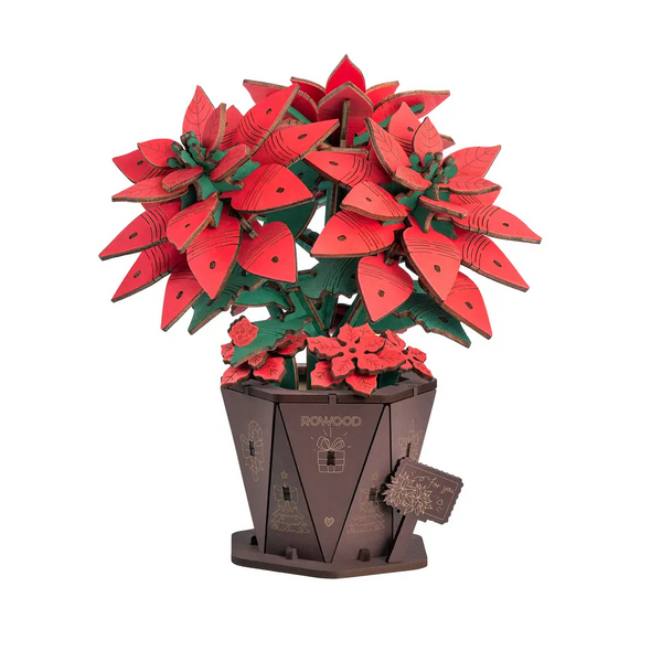 3D Wooden Poinsettia Puzzle