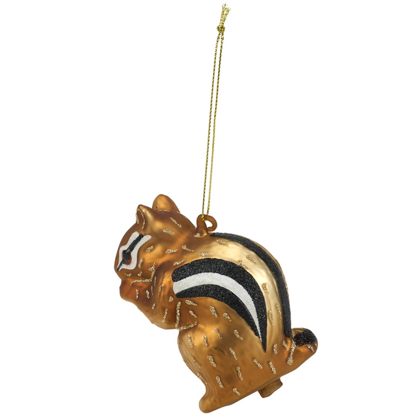 Chipmunk Glass Ornament