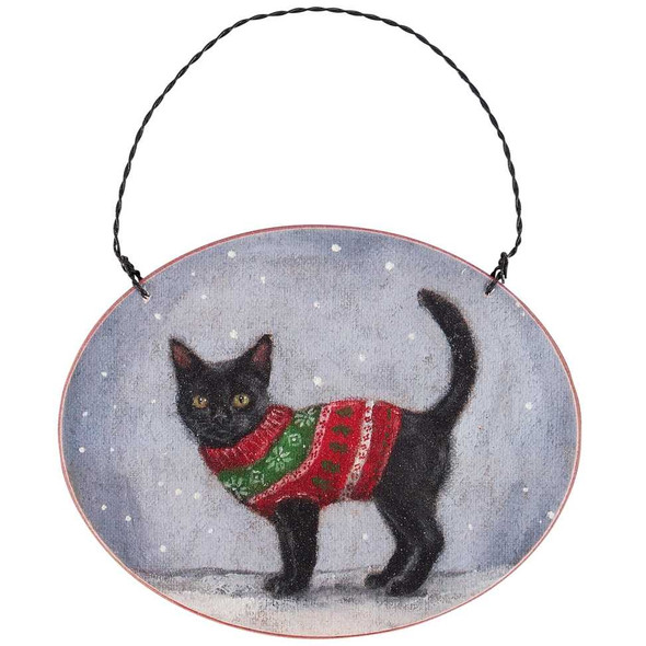 Cozy Black Cat Ornament