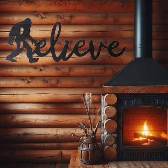 Bigfoot Believe Mancave Wall Plaque