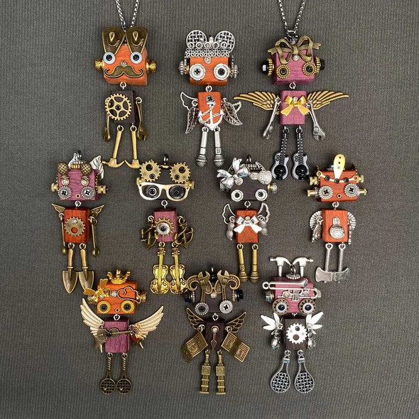  Handmade Punk Robot Necklace