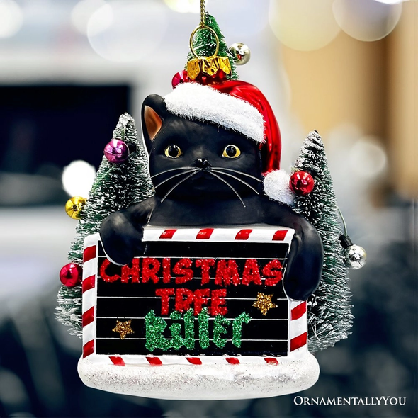 Christmas Tree Killer Cat Ornament