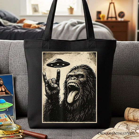 Bigfoot UFO Canvas Tote Bag
