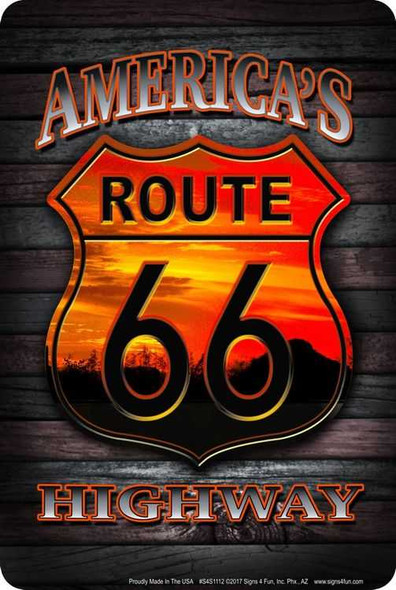  Route 66 America's Highway Sunset Sign