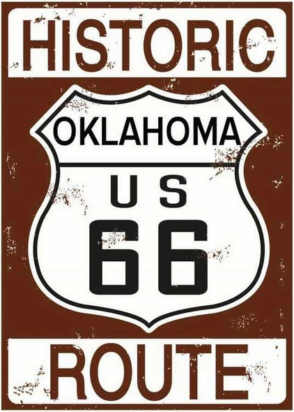  Historic Oklahoma US 66 Weathered Magnet