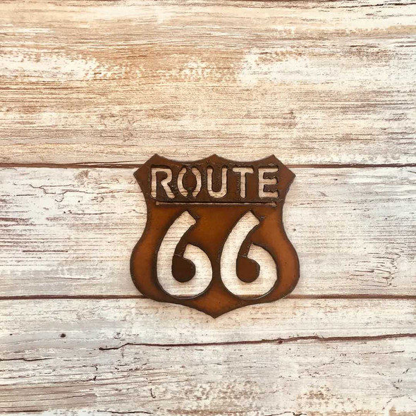 Rust Iron Route 66 Magnet