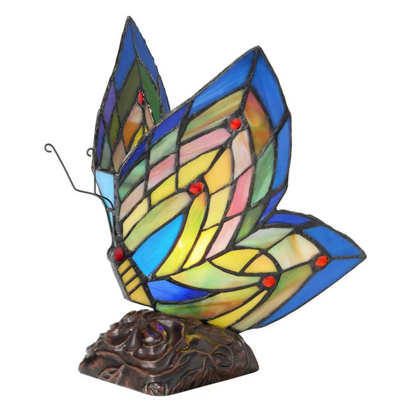  Luella Butterfly Stained Glass Novelty Lamp